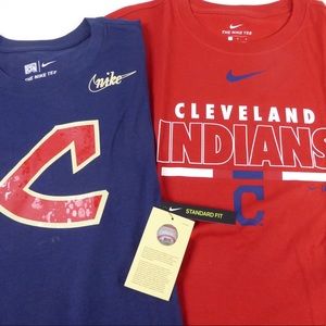 Nike Cleveland Indians Cooperstown T-Shirt Bundle  NWT Red / Blue Guardians